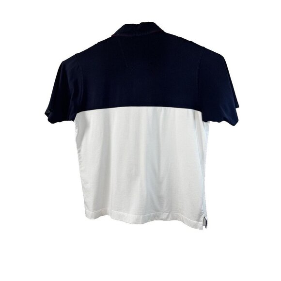 Nautica Sailing Club Polo 2XLT Blue White Coast Cup Y2K Nautical Prep FLAW - Picture 2 of 15